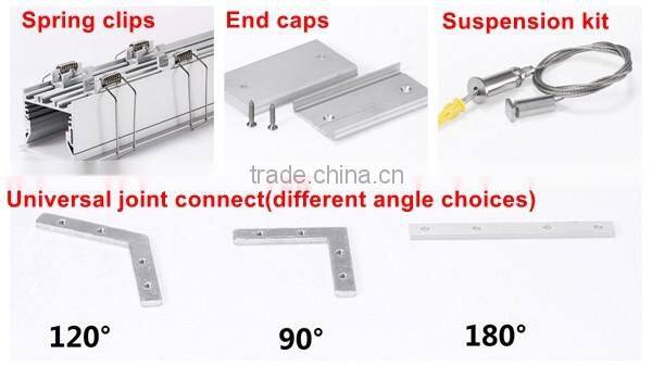 Pendent or Recessed or Surface mounted Linear shape led aluminum profile with wrings