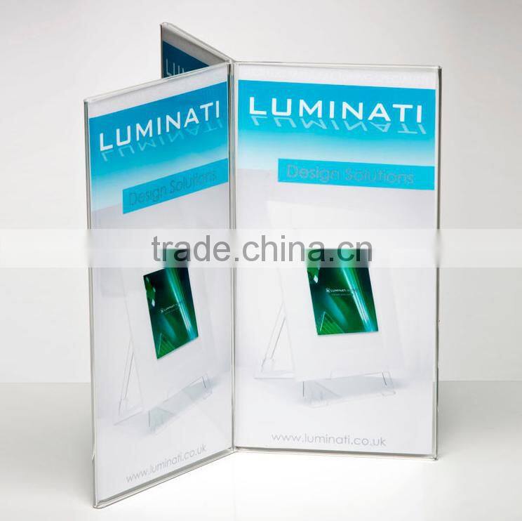 6 faced clear table top acrylic menu holder,acrylic menu stand,acrylic a5 menu stand