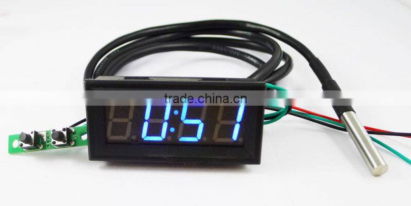 0.56" Blue LED Multifunction Panel Meter Time/Voltage/Temp Monitoring Meter