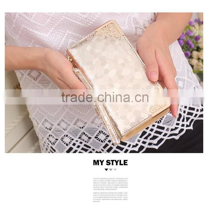 Elegant PU Leather Woman Bling Wallet Laides Latest handbag Purse