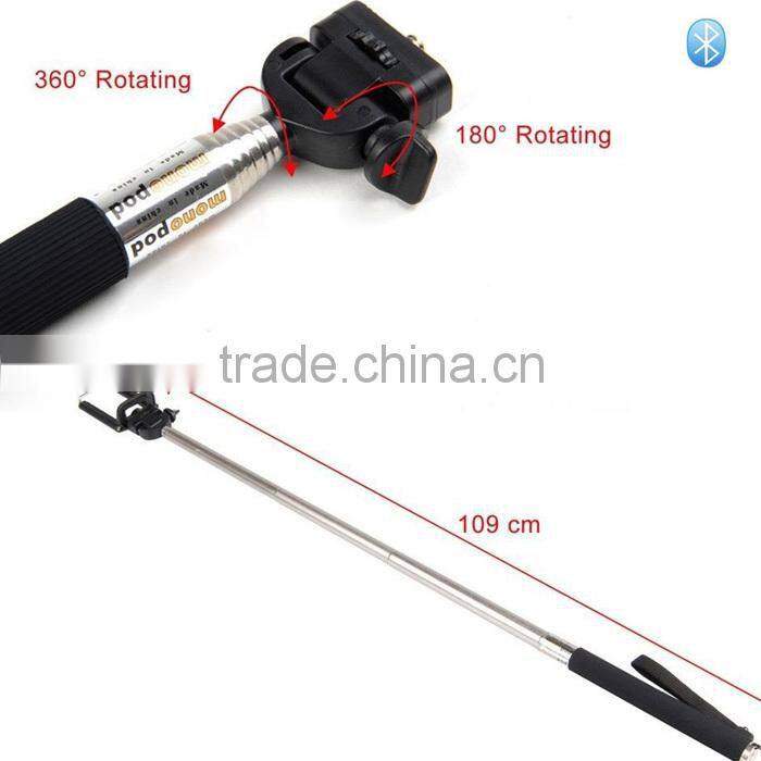2015 wireless monopod selfie stick with bluetooth remote shutter for iphone 6 & 6 Plus