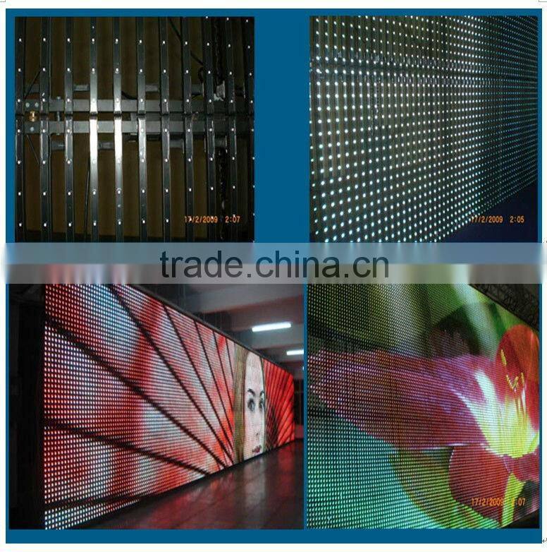 indoor led screen curtain, Ph12.5 Indoor Mesh Curtain transparent full color LED display