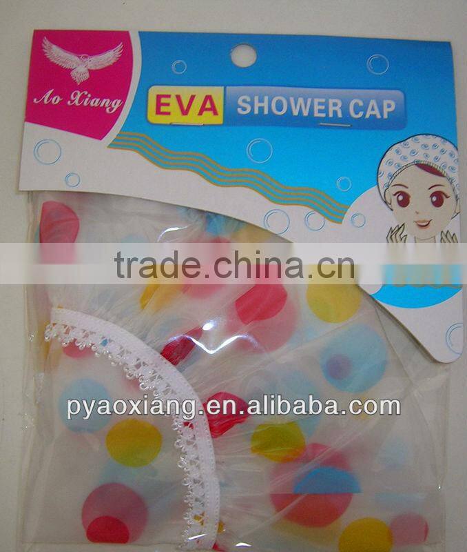 New style adult factory supply red and yellow dots elastic disposable Spa Caps Hair Salon Shower caps for hotel and home,etc.