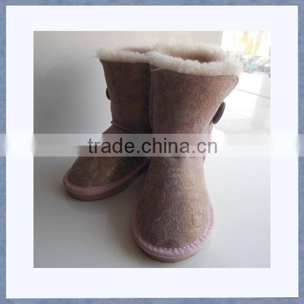 Wholesale hot pink color winter baby girl shoes