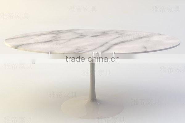 Marble top Eero Saarinen oval dining table replica
