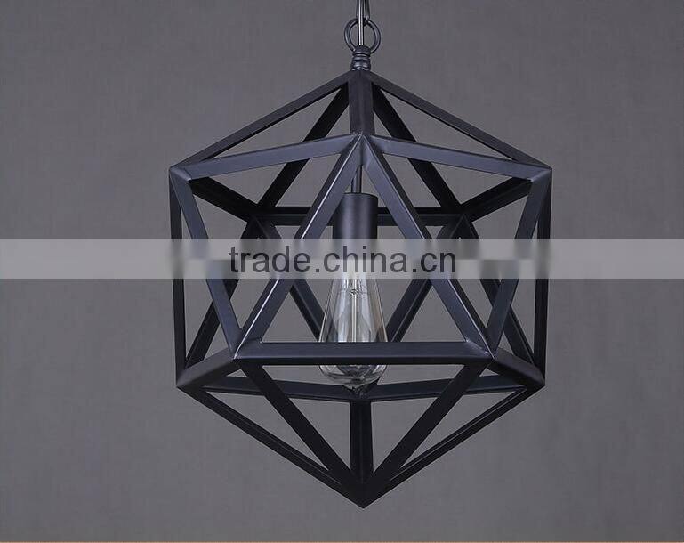 10 branches E27 antique brass single pendant light with black iron