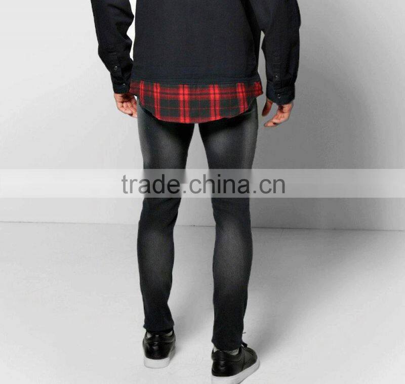 skinny fashion black good quality mens biker jeans(JXA122 )