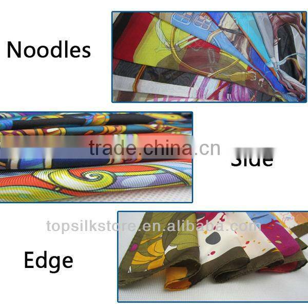 printed square chinese silk scarf