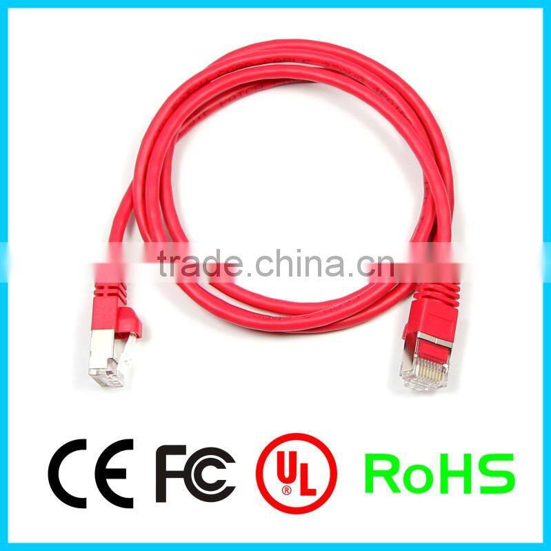 china cables red /white color with individual shielding cat6a patch cord cable