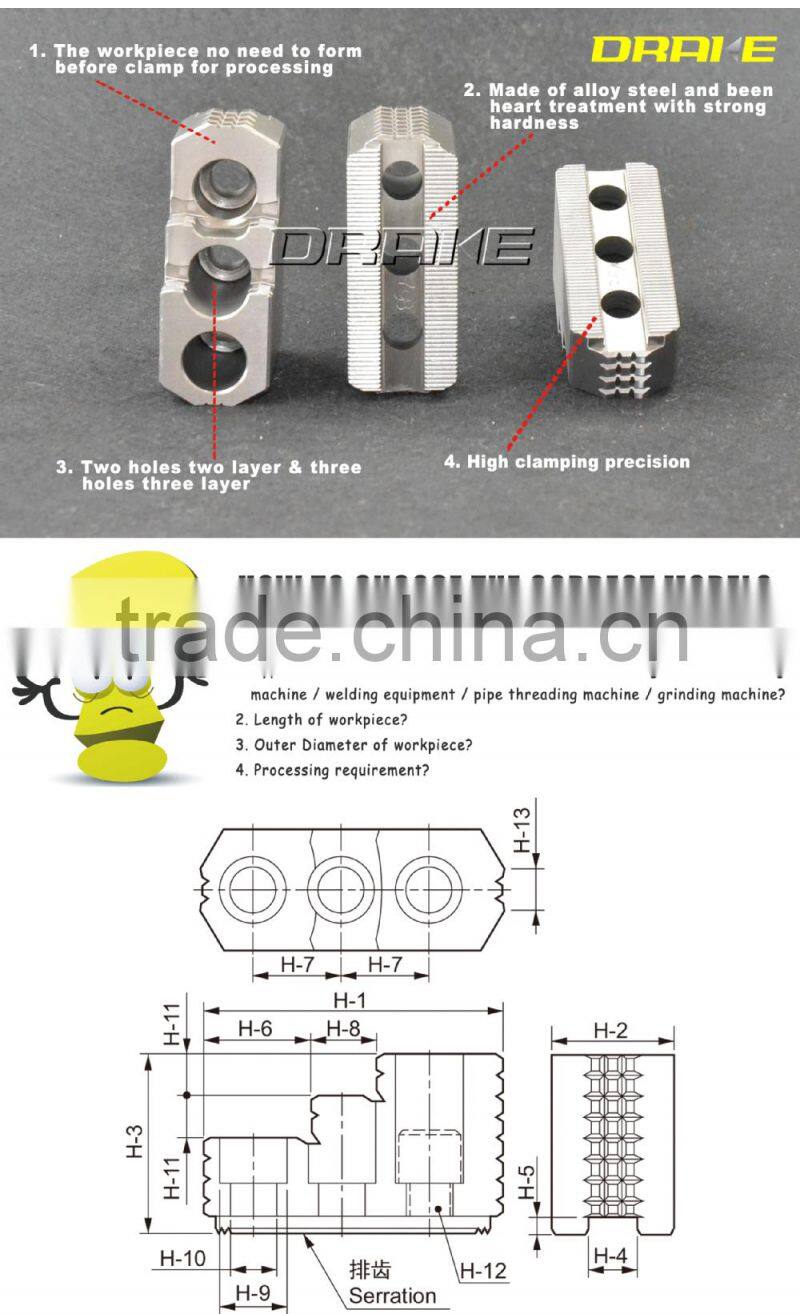 Hardened Top Chuck Jaw used for CNC Horizontal Machining Centers
