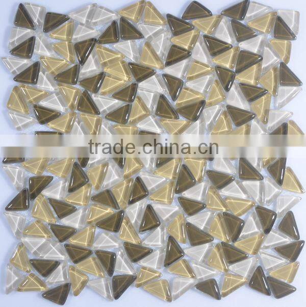 thickness 4mm mixed color glass mosaic for bathroom wall use