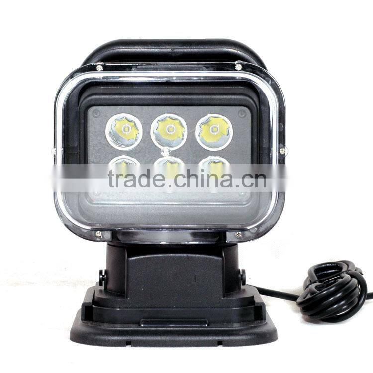 Waterproof IP68 Remote Control Led Work Light Driving Offroad Super Bright Searchlight