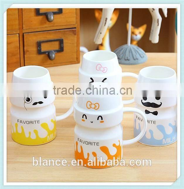 ceramic yoghurt mug with cute design for kid