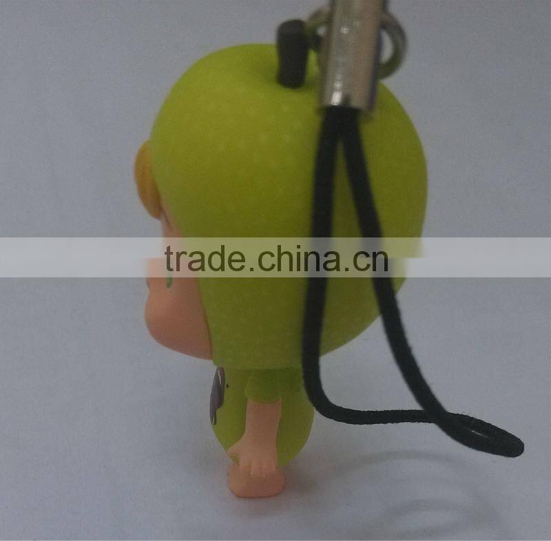 Newest Cartoon Gift,Small Plastic Toy With Mobile Phone Strap