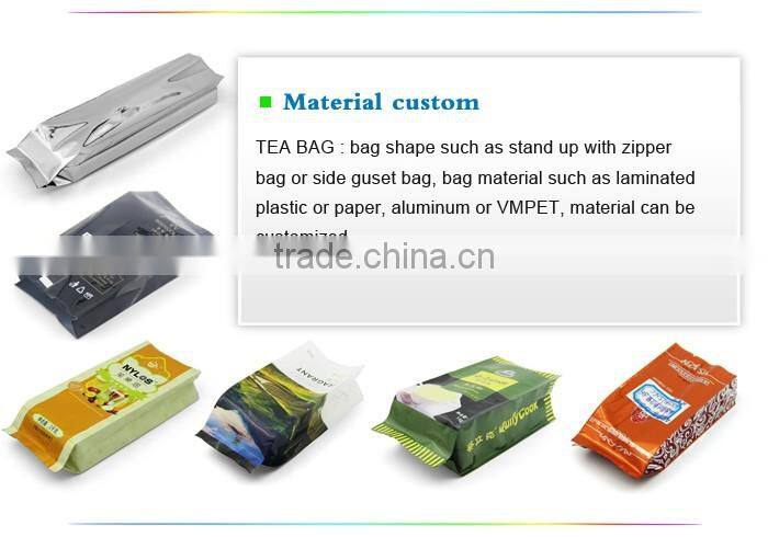 Laminated printed wholesale tea coffee pouch design side gusset in alibaba