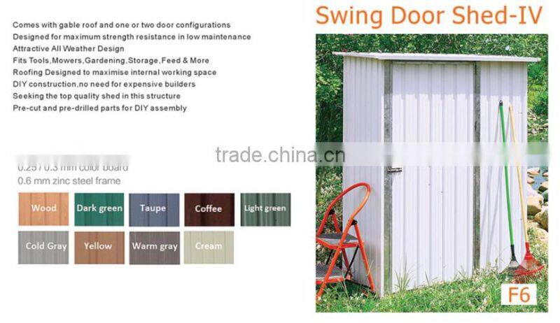 Outside Storage Metal Swing Door Shed