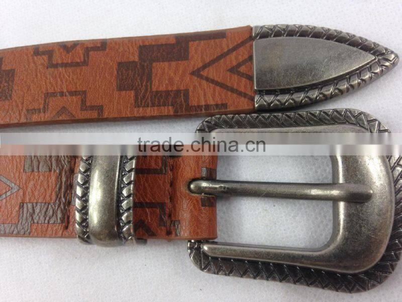 nice printed design belt with retro buckle for girl