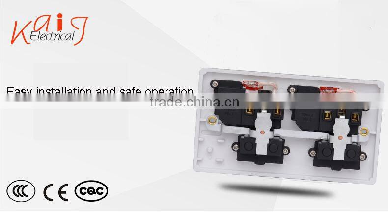 British xiamen factory price double 3 pin socket supplier 10A