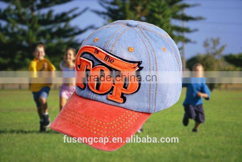 2016 newly design outdoor popular hat denim child cap
