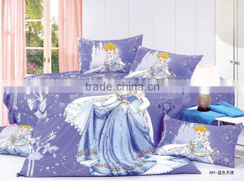 cotton cartoon printed bedding set for kids,snow white bedding set