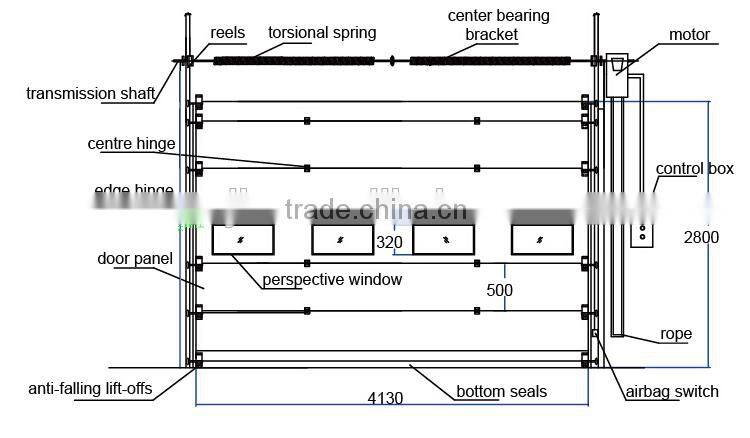 Industrial insulated sectional panel door,automatic sectional panel door