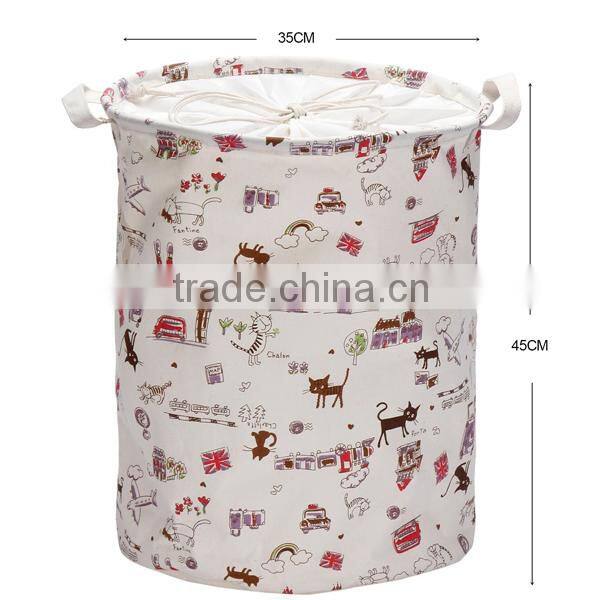 Fashion design folding bag polyester laundry baskets with handles