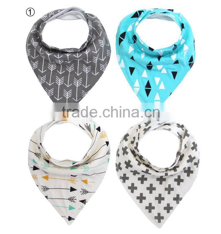 Top quality 100% cotton 4pieces a lot baby bandana bibs
