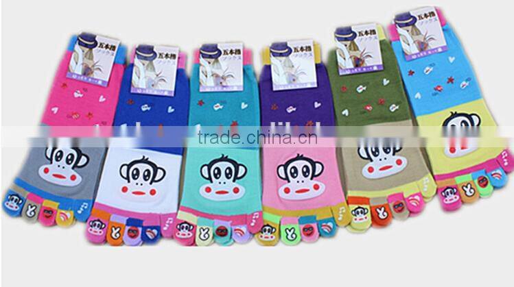 Women's five toe socks, little monkey toe socks, lovey cartoon toe socks
