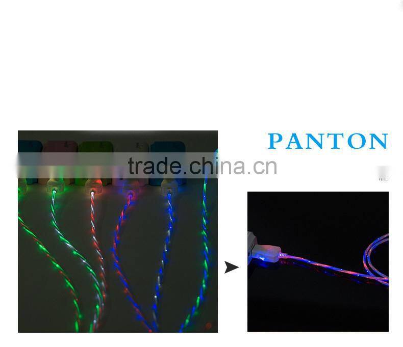 Best visible flow led light usb charging sync cable for iphone 6 charger cable