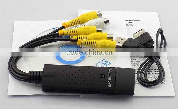 4CH USB 2.0 Video Capture Adapter DVR Card Easier Cap Card Audio AV Video Converter Capture Card Support Window XP/Vista/Win7