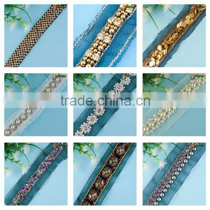 New arrival handmade indian beaded sequined trimming for garment