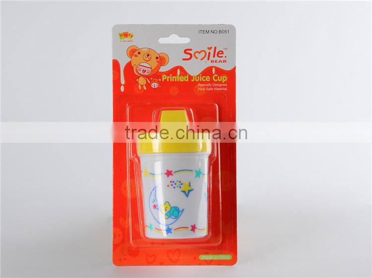 baby plastic drinking cup with lid/cover and handle