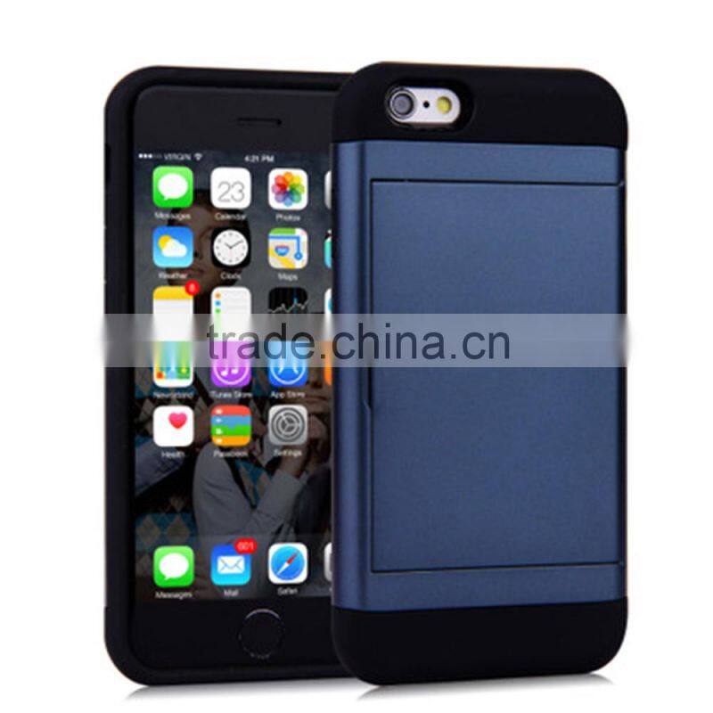 Korea fresh design Candy Color phone case for iphone 6 6s 7 plus tpu pc with card