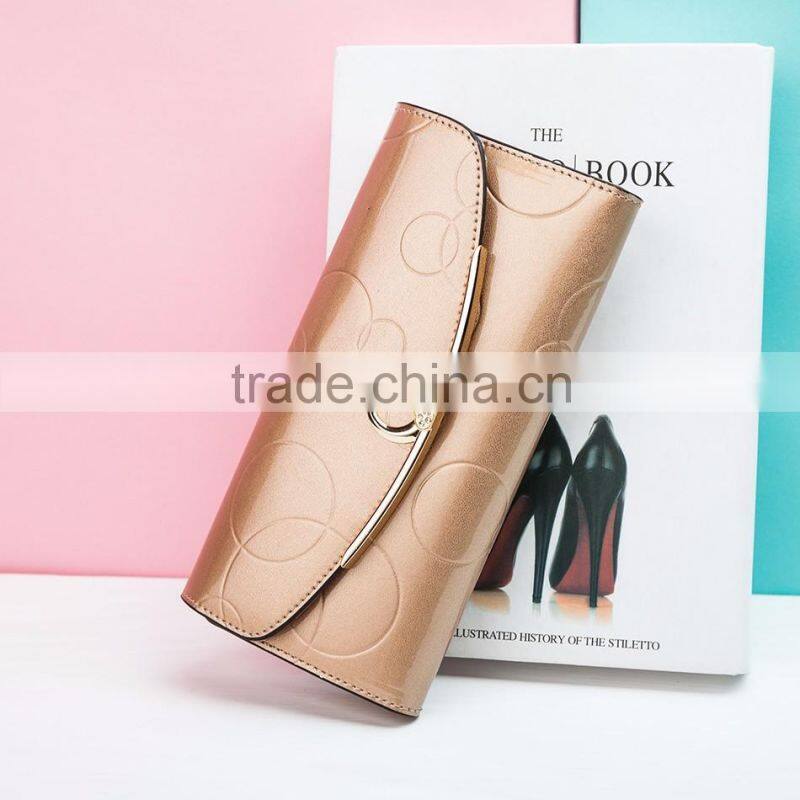 Luxury Party Hand Bag Leather Women Long Coin Purse Hand Wallet