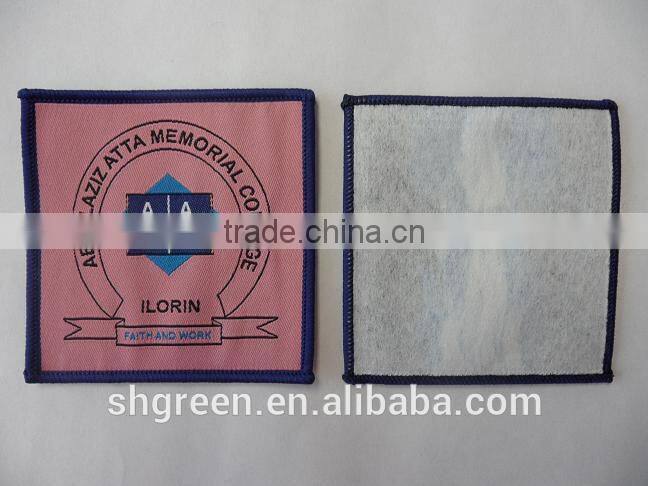 good making woven badge,woven patch for college student apparel