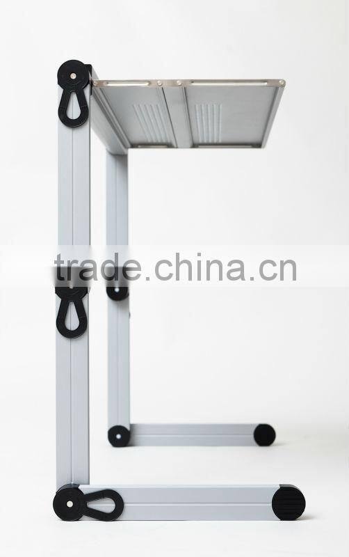 Strong and durable portable metal computer desk with mouse pad