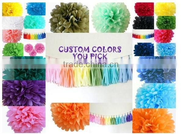 YiWu Tissue Paper Fans paper rosettes paper fans Honeycomb Tissue Paper Fans - 16 inch