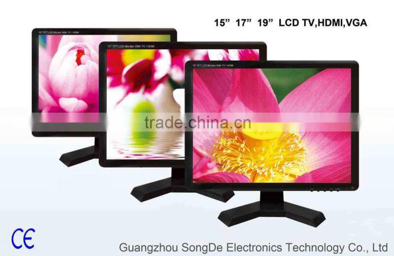 China Factory Whosale Price 17 inch LCD/LED TV with VGA , USB and AV and PC Function