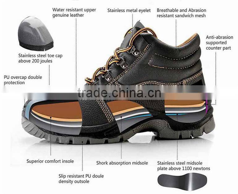 Safety shoes cheap cement safety shoes embossed leather