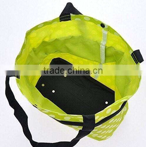 Folding Trolley From SanQi, Large Lightweight Shopping Trolley Foldable Wheel Luggage HandBag Cart with 2 Wheels Green