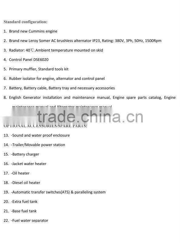 CAMDA Hot diesel generator engine 1250 KW diesel power plant container type