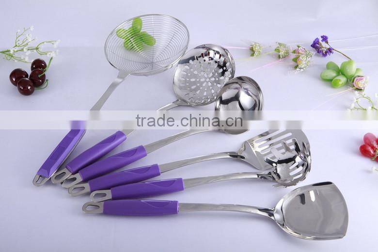 various new Kitchen Utensils Stainless Steel Kitchen food with plastic handlesets wholesale