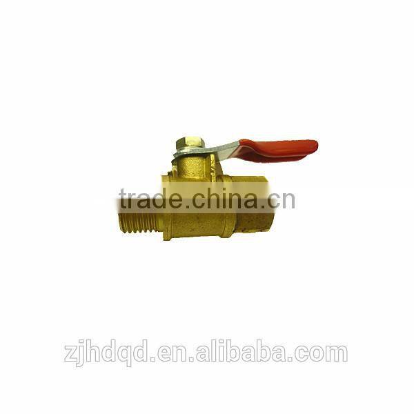 1/4" 3/8" 1/2"hot sale double male thread brass ball valve