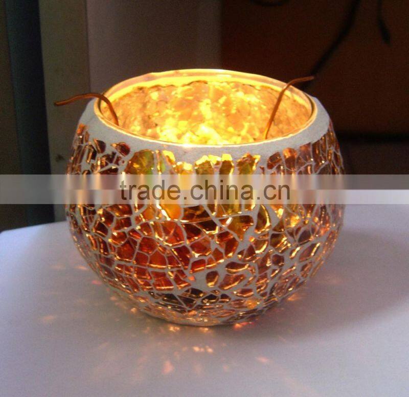 Glass Mosaic candle holder passed CE,CQC and ROHS