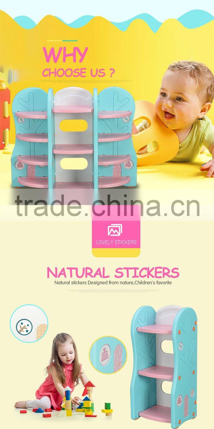 Children's bookcase kids plastic toy storage shelf