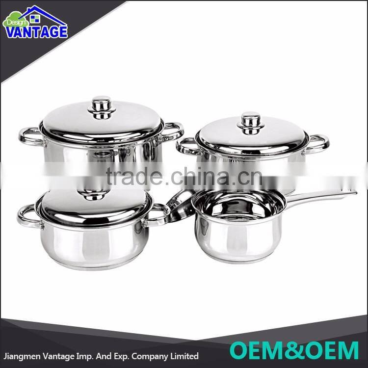 Manufacturing high quality stainless steel soup cooking pot sauce pot cookware sets with lid