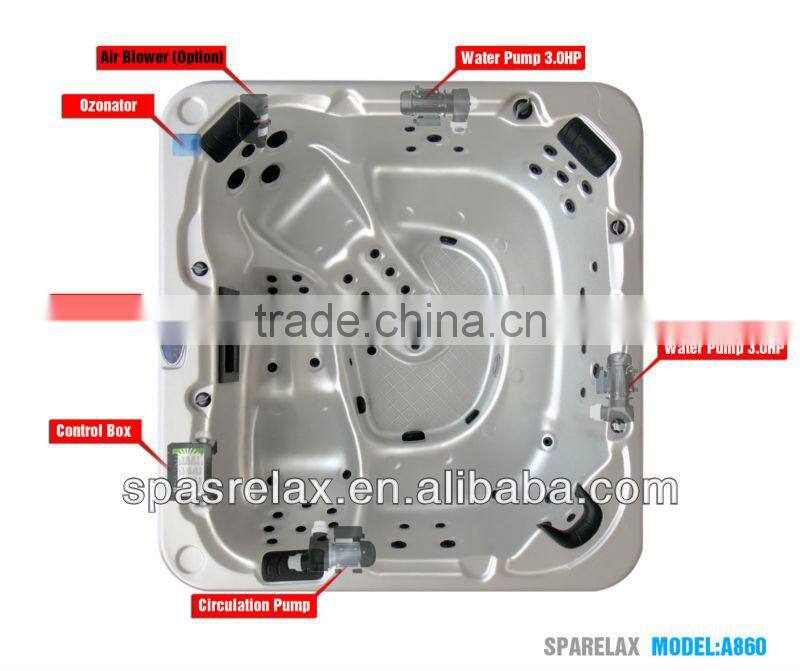 8 Person Party Massage Spa/Outdoor Hottub/european style massage bathtub -A860