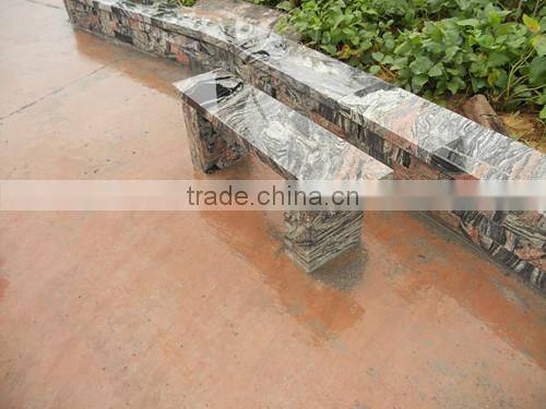 Chinese Juparana Multicolor Red Granite Outdoor Stone Chair