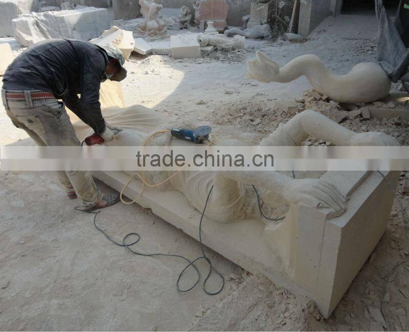 Yellow Decorative Marble Arch Carving Door Frame