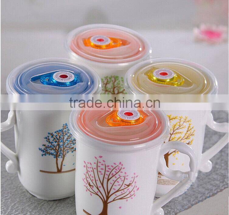 stocked drinkware type ceramic coffee mug with bamboo lid,mug with bamboo top